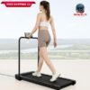 2.0HP Foldable Walking Pad Treadmill – Quiet Under-Desk Running Machine with Handlebar, LED Display & Remote, Slim Portable Design for Home & Office
