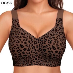 OEAK Women Wirefree Jelly Bra – Full Coverage Wireless Padded T-Shirt Bra